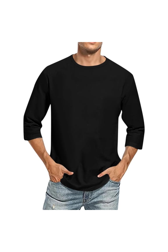 Men's Dri-Power Cotton Blend Long Sleeve Tees, Moisture Wicking, Odor Protection, UPF 30+