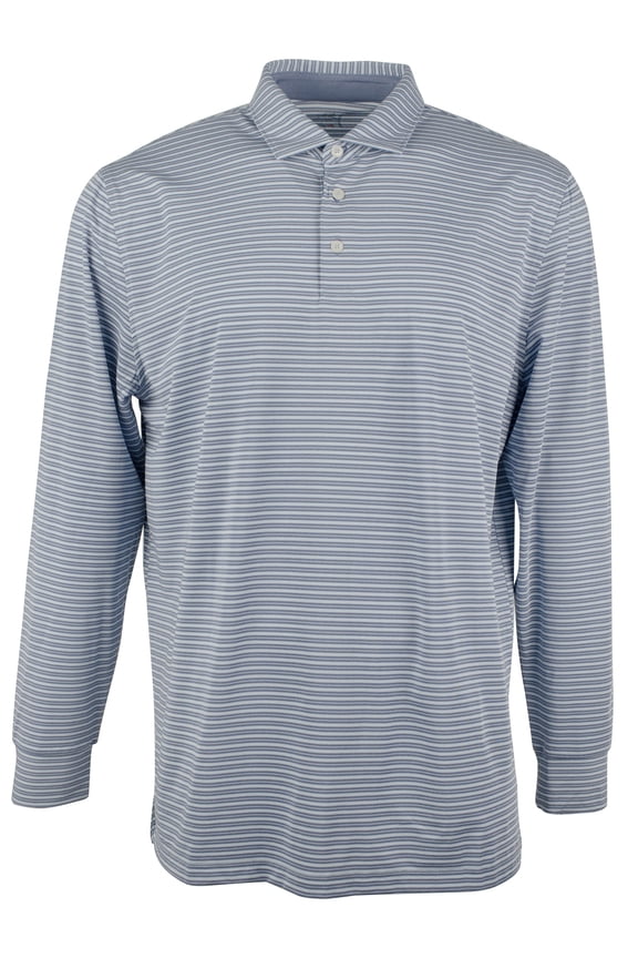 Men's Driver Heather Striped Performance Polo Shirt-HPB-XL