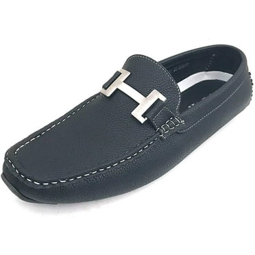 Men's Driving Moccasins Loafers Moc Toe Metal Buckle Casual Slip On Shoes