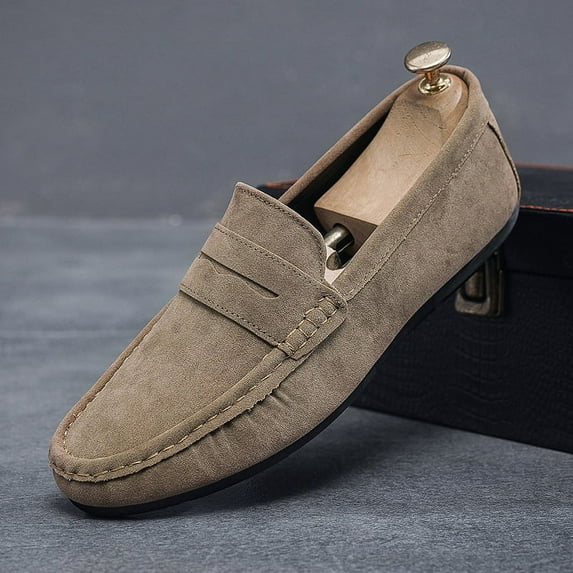 Men's Driving Penny Loafers Suede Moccasins Slip On Casual Dress Boat Shoes