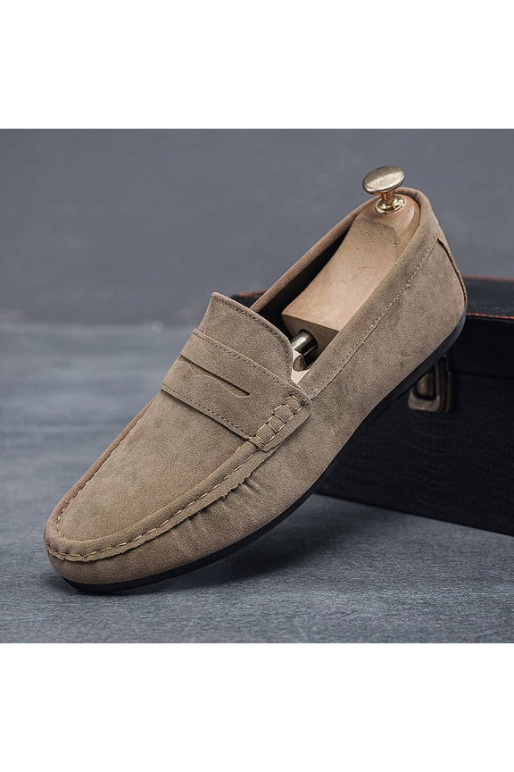 Men's Driving Penny Loafers Suede Moccasins Slip On Casual Dress Boat Shoes