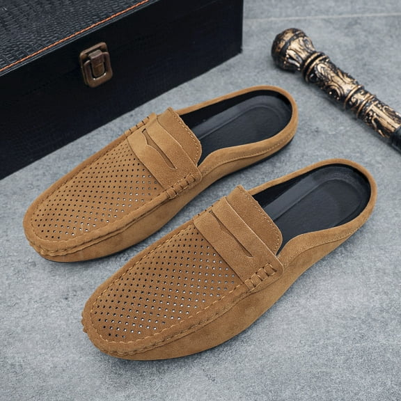 Men's Driving Penny Loafers Suede Moccasins Slip On Casual Dress Boat Shoes
