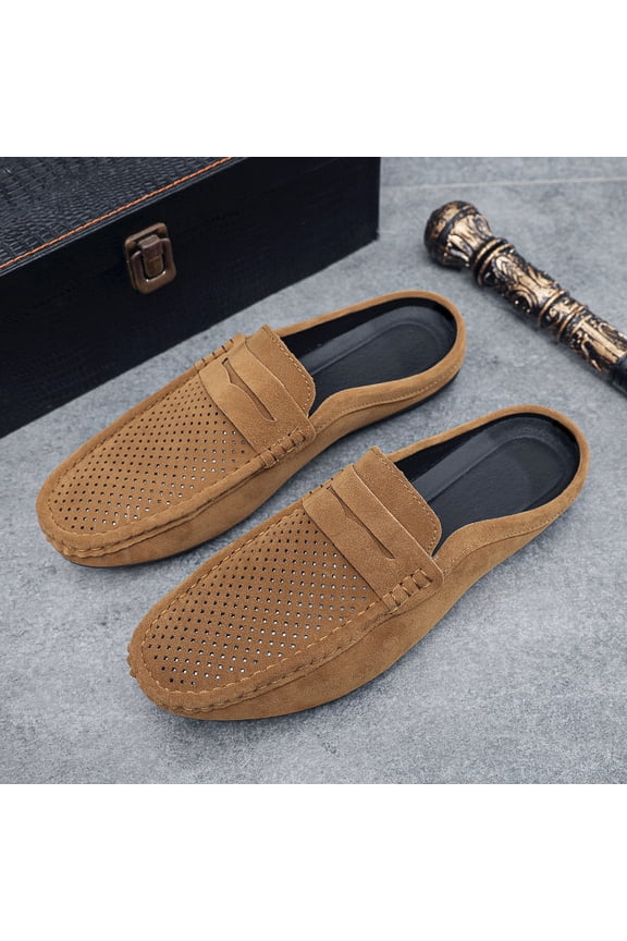 Men's Driving Penny Loafers Suede Moccasins Slip On Casual Dress Boat Shoes