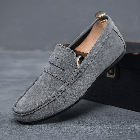 Men's Driving Penny Loafers Suede Moccasins Slip On Casual Dress Boat Shoes