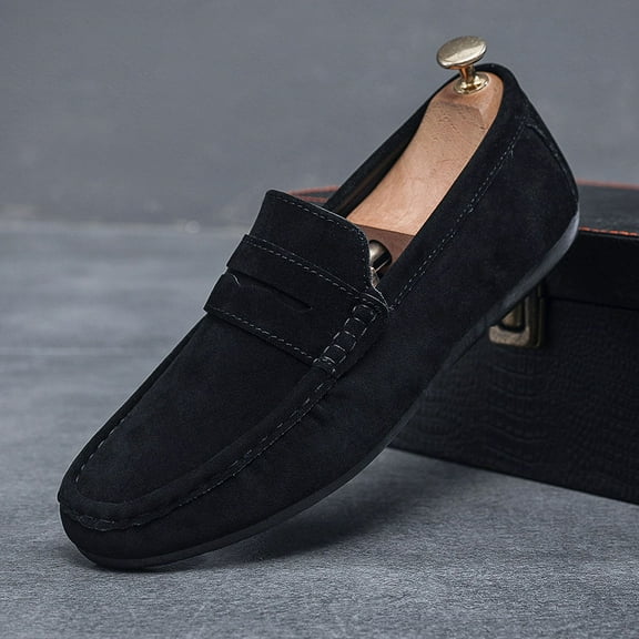Men's Driving Penny Loafers Suede Moccasins Slip On Casual Dress Boat Shoes