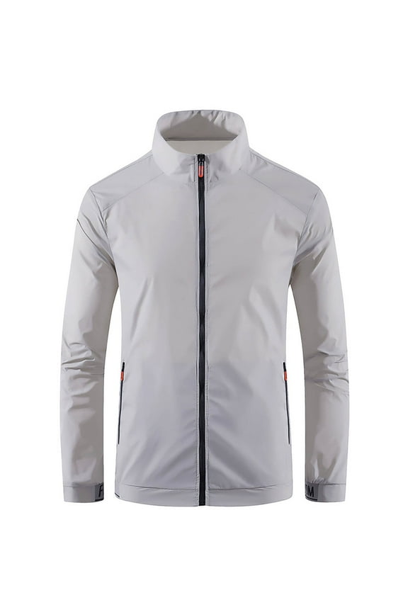 Men's Dry-Fit Active Zip Long Sleeve Athletic Performance Sun Protection jackets