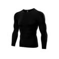 thumbnail image 1 of Men's Dry Fit Exercise Running Shirt Round Collar Long Sleeve Outdoor Training Suit, 1 of 3