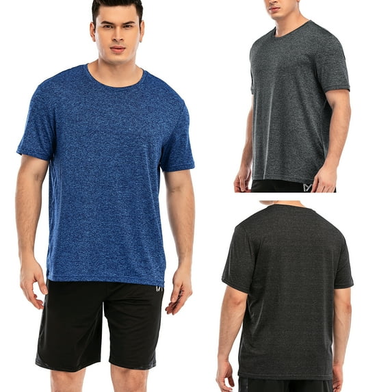 Men’s Dry-Fit Moisture Wicking Active Athletic Performance T-Shirt For Running Hiking Cycling Fitness Soccer Workout Activities