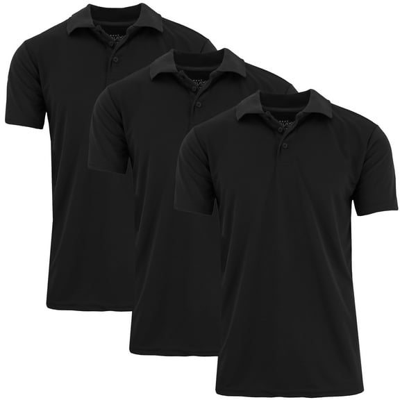 3-Pack Men's Dry Fit Moisture-Wicking Polo Shirt (S-3XL)