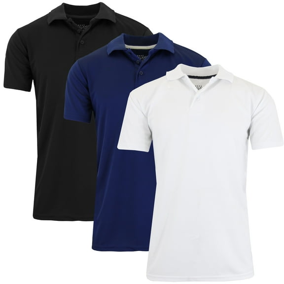 3-Pack Men's Dry Fit Moisture-Wicking Polo Shirt (S-3XL)