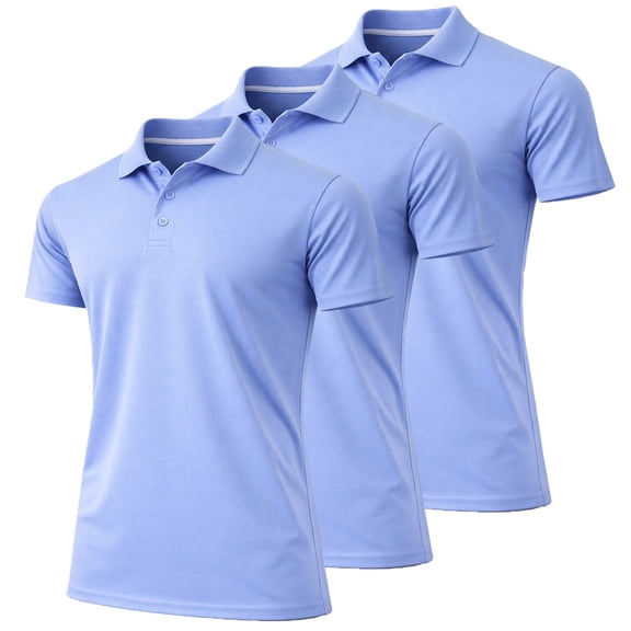 3-Pack Men's Dry Fit Moisture-Wicking Polo Shirt (S-3XL)