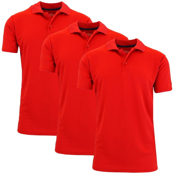 3-Pack Men's Dry Fit Moisture-Wicking Polo Shirt (S-3XL)