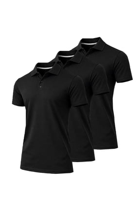 3-Pack Men's Dry Fit Moisture-Wicking Polo Shirt (S-3XL)