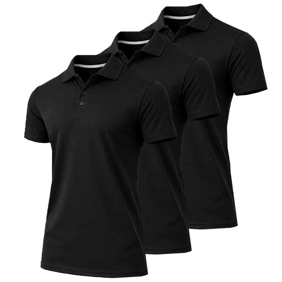 3-Pack Men's Dry Fit Moisture-Wicking Polo Shirt (S-3XL)
