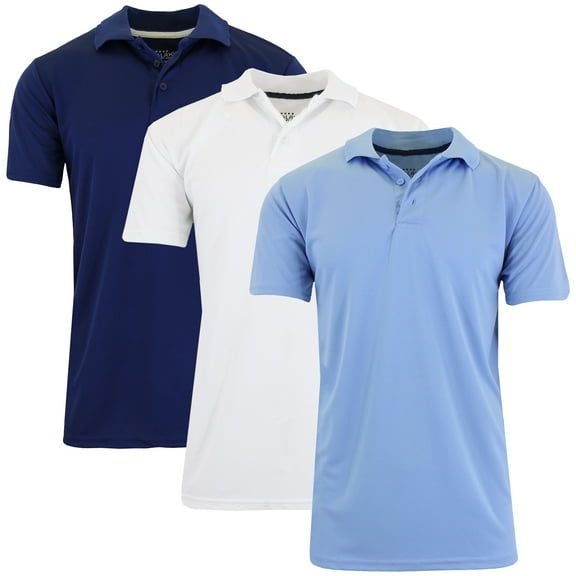 3-Pack Men's Dry Fit Moisture-Wicking Polo Shirt (S-3XL)