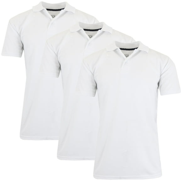 Men's Dry Fit Moisture-Wicking Polo Shirt (3-Pack)