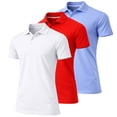 thumbnail image 1 of 3-Pack Men's Dry Fit Moisture-Wicking Polo Shirt (S-3XL), 1 of 5