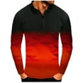 thumbnail image 1 of Men's Dry Fit Polo Shirt Long Sleeve Shirts Orange M, 1 of 4