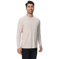 thumbnail image 1 of Men's Dry Fit Poly Long Sleeve Shirt, 100 Polyester Crewneck Moisture Wicking Tee, Dust, L, 1 of 6