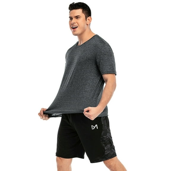 Men's Dry Fit T Shirts, Athletic Running Gym Workout Short Sleeve Tee Shirts for Men