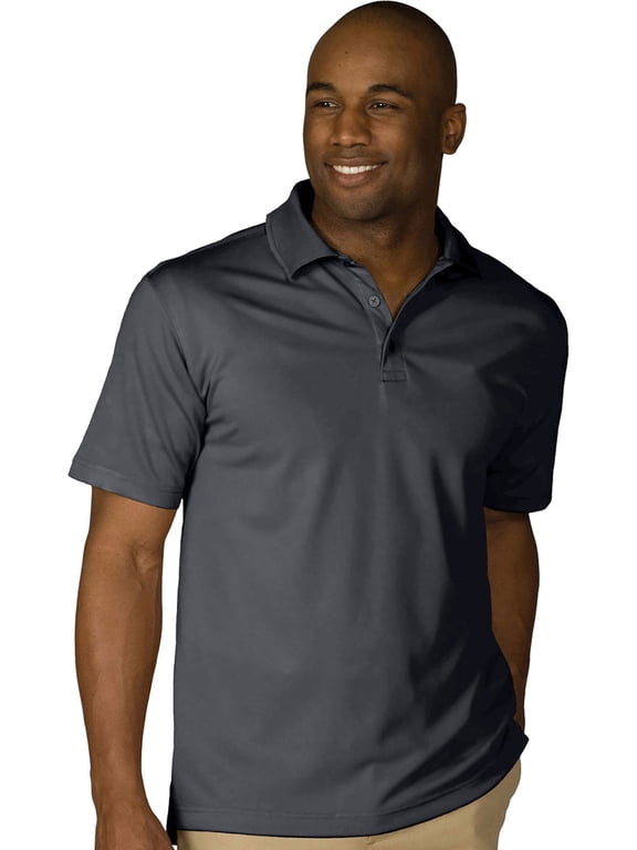Men's Dry-Mesh Hi-Performance Polo , 1576 , STEEL GREY , Medium