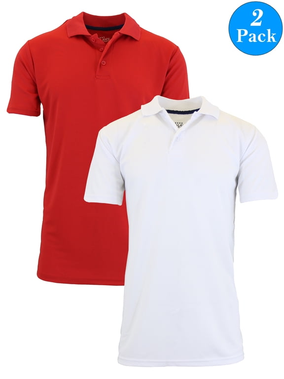 Men's Dry Slim Fit Moisture-Wicking Polo Shirt (2-Pack)