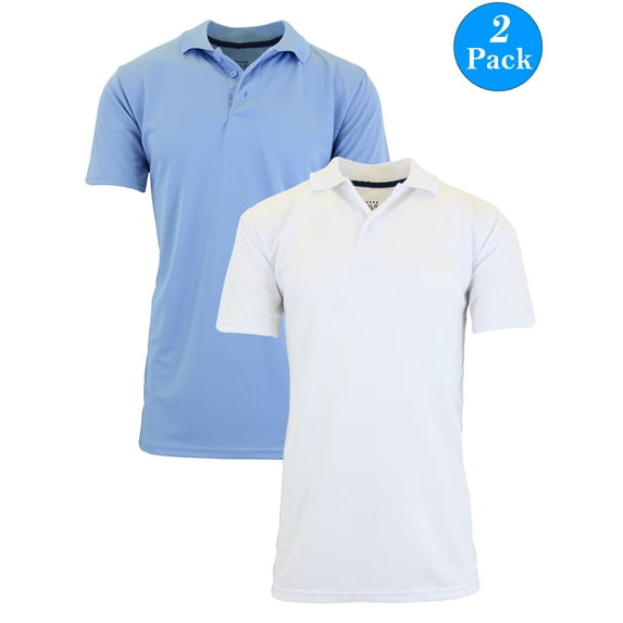 Men's Dry Slim Fit Moisture-Wicking Polo Shirt (2-Pack)