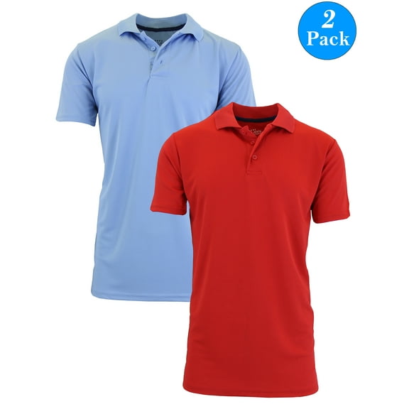 Men's Dry Slim Fit Moisture-Wicking Polo Shirt (2-Pack)