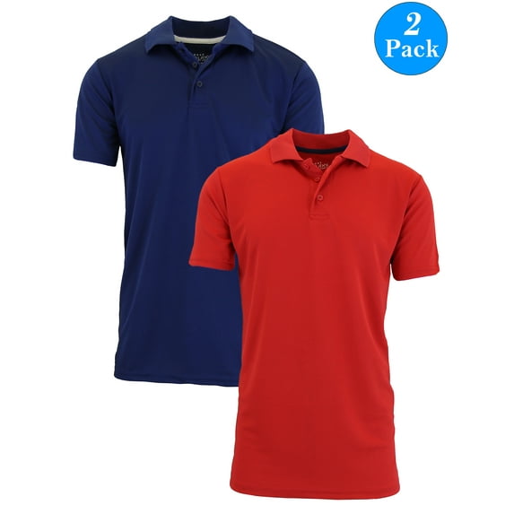 Men's Dry Slim Fit Moisture-Wicking Polo Shirt (2-Pack)