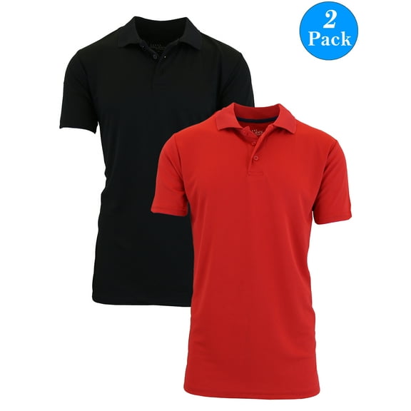 Men's Dry Slim Fit Moisture-Wicking Polo Shirt (2-Pack)