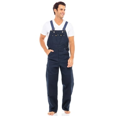 Men's Duck Bib and Brace Decorators Overalls Work Trousers Heavy Duty Dungarees Unlined