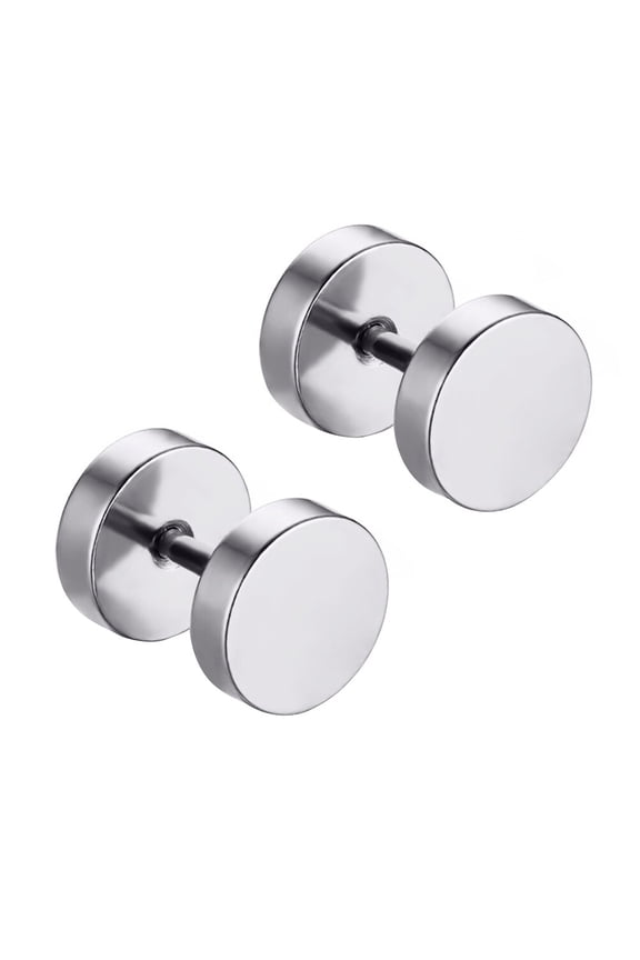 Men's Dumbbell Earrings Screw Hoop Clip Earrings Gothic Jewelry