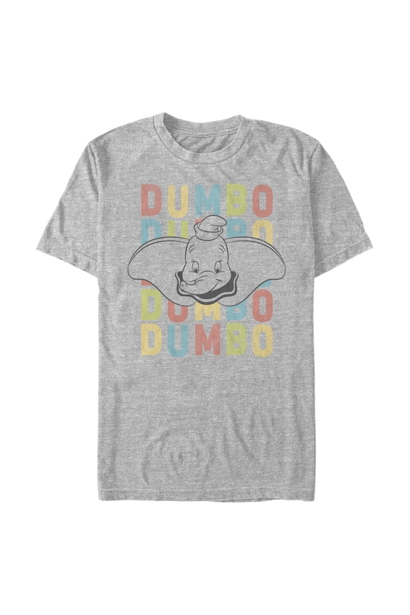 Men's Dumbo Colorful Name Stack Graphic Tee Athletic Heather Medium