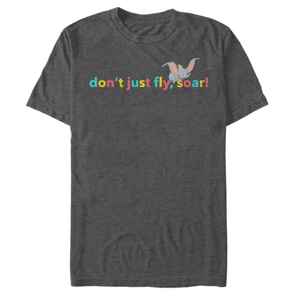Men's Dumbo Don't Just Fly, Soar Graphic Tee Charcoal Heather 2X Large