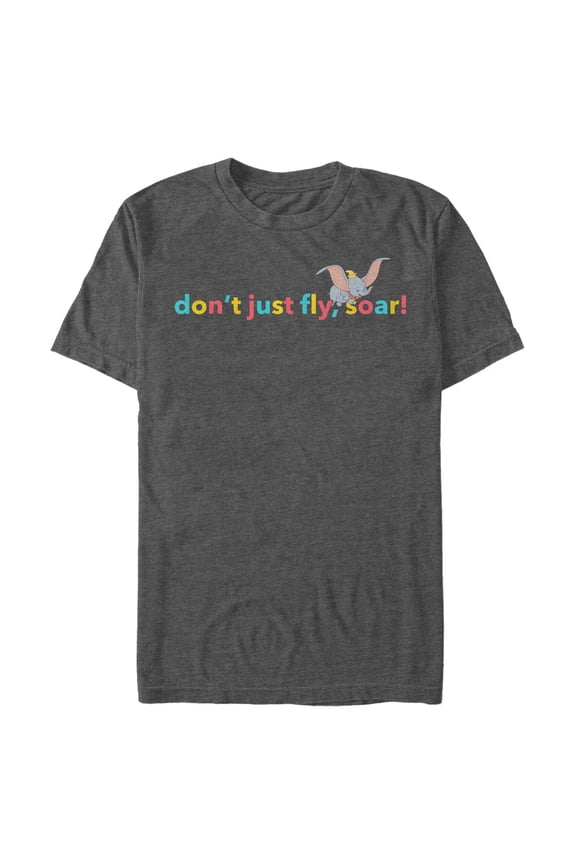 Men's Dumbo Don't Just Fly, Soar Graphic Tee Charcoal Heather 3X Large