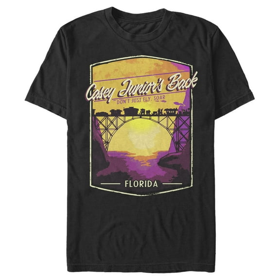 Men's Dumbo Florida Postcard  Graphic Tee Black 2X Large