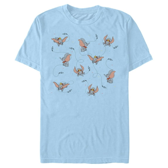 Men's Dumbo Learning to Fly Graphic Tee Light Blue Small