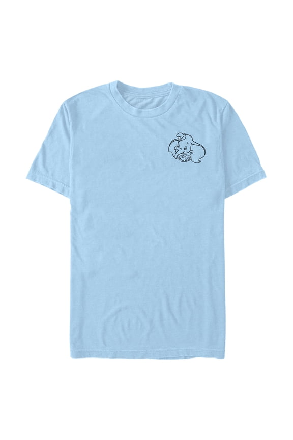 Men's Dumbo Pocket Outline Graphic Tee Light Blue Medium