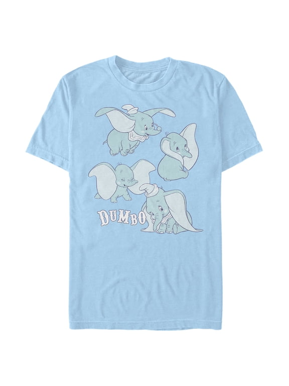 Men's Dumbo Silly Faces Graphic Tee Light Blue 2X Large