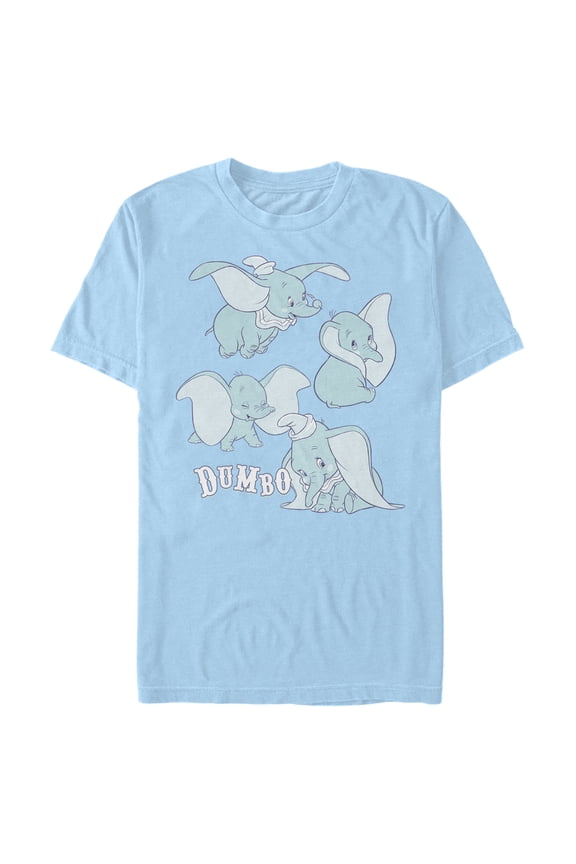 Men's Dumbo Silly Faces Graphic Tee Light Blue Medium