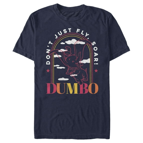 Men's Dumbo Soaring Sunset Arch Graphic Tee Navy Blue 2X Large