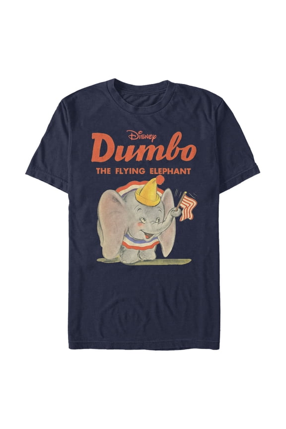 Men's Dumbo The Flying Elephant  Graphic Tee Navy Blue Large