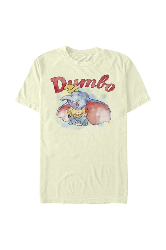Men's Dumbo Watercolor Graphic Tee Beige Large