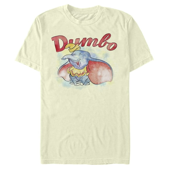 Men's Dumbo Watercolor  Graphic Tee Beige Small
