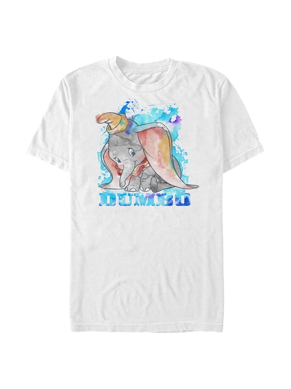 Men's Dumbo Watercolor Graphic Tee White Large