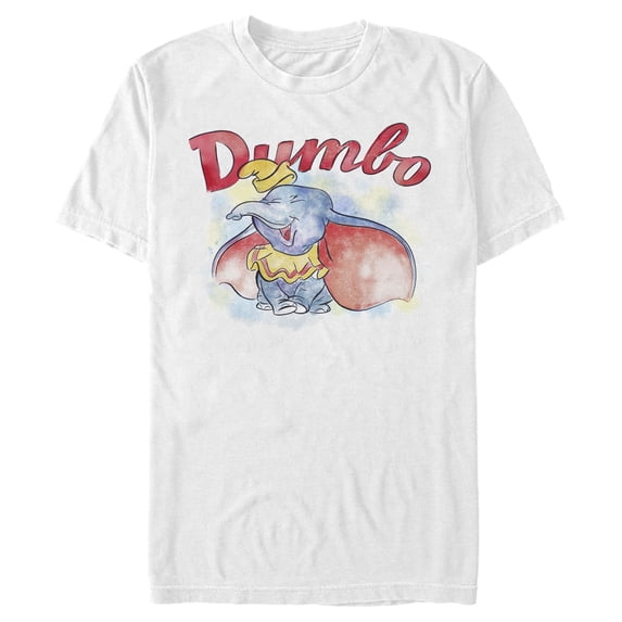 Men's Dumbo Watercolor Graphic Tee White Medium
