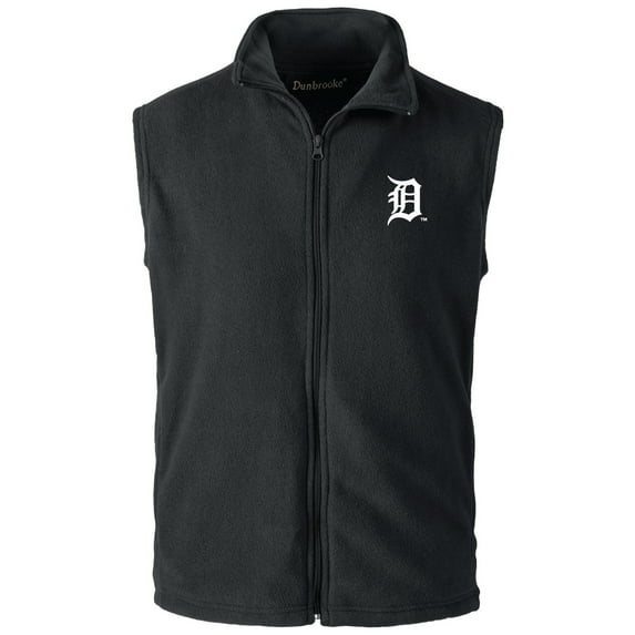 Men's-Dunbrooke Black Detroit Tigers Full-Zip Vest