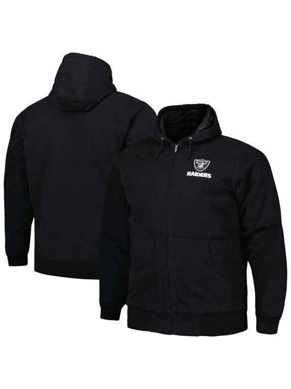 Men's Dunbrooke Black Las Vegas Raiders Big & Tall Dakota Canvas Hoodie Full-Zip Jacket
