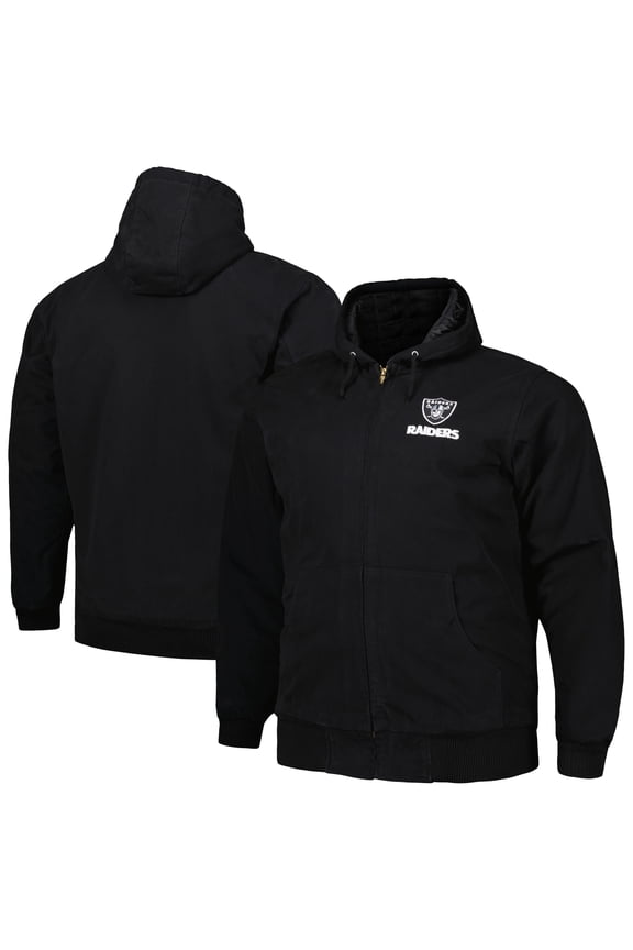 Men's Dunbrooke Black Las Vegas Raiders Big & Tall Dakota Canvas Hoodie Full-Zip Jacket