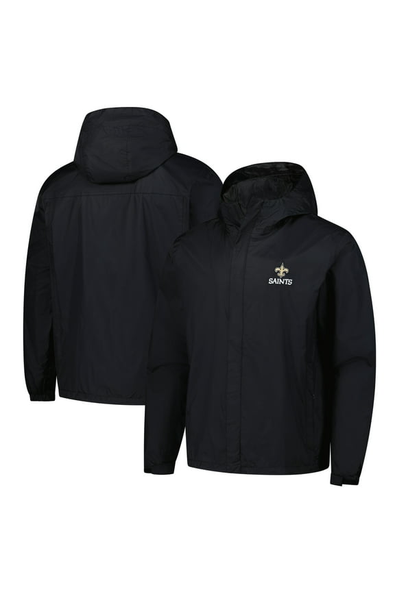 Men's Dunbrooke Black New Orleans Saints Tropic Waterproof Packable Full-Zip Hoodie Jacket
